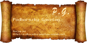 Podhorszky Gaszton névjegykártya
